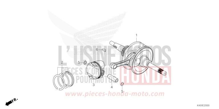 CRANKSHAFT/PISTON for Forza 125 MAT CYNOS GRAY METALLIC (NH312) from 2021